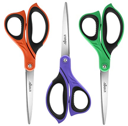 LIVINGO 3 Stück Scheren Set Büroschere Beschichtung geschmiedetem Edelstahl, Komfort Grip Schere 8.5 inch Schere -mit ultrascharfen Dicken Klingen Basteln und Büro Mehrzweck
