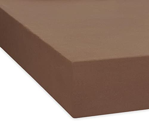 TRAUMSCHLAF Spannbettlaken, Spannbetttuch Fein-Biber warm und kuschelig, bügelfrei, mit Rundumgummi (weitere Farben,Größen) 90x190-100x200 cm, Mocca