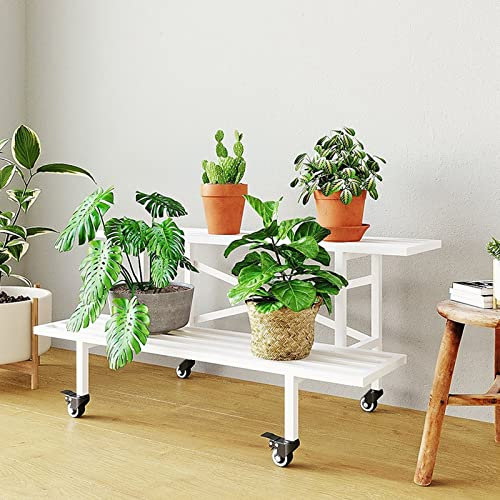 WYFZT Metall pflanzenständer Regale, weiß |Hohe geringe stufige Blumentreppe Pflanzentreppe Blumenständer Pflanzenregal für Innen Außen Garten Pflanzenständer Blumenbank Pflanzer-Rack