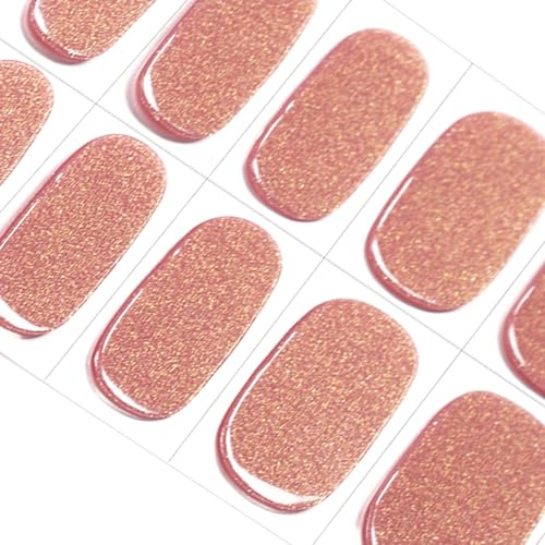 DANNI & TONI Halb ausgehärtete Gel Nagelfolien (Everglow) Nude Nackt Einfarbig Glänzend Silber Halbgehärtete Nagelsticker Nageldesign Wraps 28 Aufkleber