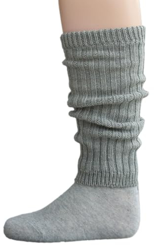 Grödo, Merino Benvärmare för barn, revben, GRÅ, 2 (8x29cm)