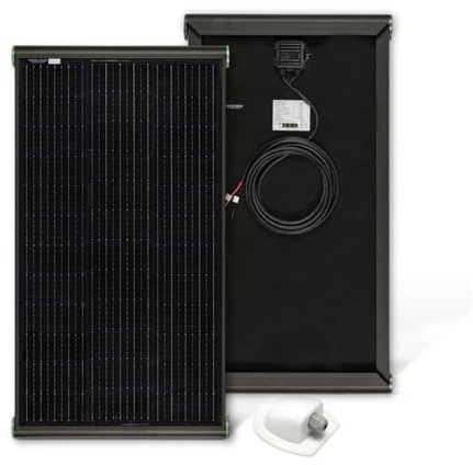 MOSCATELLI Placa Solar 200W Black Boost Monocristalino PERC kit solar completo para Camper con Perfil Integrado de Aluminio Negro para Montaje en el Techo - SIN REGULADOR