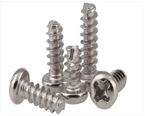 DUBBEL Selbstschneidende Rundkopfschrauben mit Schlitz M2 M2,3 M2,6 M3 M3 * 6 mm Schrauben PT-Schrauben (Color : 1, Size : M3X12 500pcs)