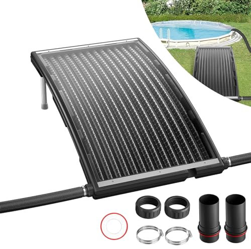 UISEBRT Poolheizung Solar 111,5 x 65 x 35 cm Sonnenkollektor Pool Anschluss Ø 38 mm Solarheizung Warmwasser für Pools Gartendusche Pool