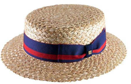 B Collection - Boater Kreissäge Strohhut Canotier Anglais - Size 61 cm