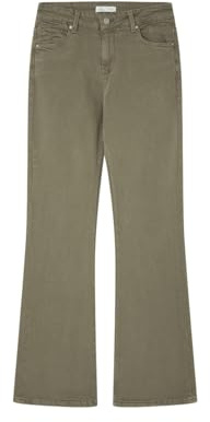 SPRINGFIELD Damen VaquerosGlossyLowFlare Farbige Schlagjeans, Grau/Khaki, 44W/33L