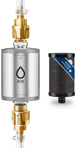 Alb Filter TRAVEL ACTIVE Einbaufilter Camping Edelstahl Natur | Reduziert Schadstoffe, Chlor & Geschmack, Festeinbau-Filter für Wohnmobil, Camper & Boot, Made in Germany