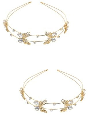 minkissy 2st Stirnband Hochzeitskopfschmuck Für Die Braut Strass Für Haare Haarschmuck Für Die Hochzeit Braut Strass Kopfschmuck Hochzeit Haarband Haarschmuck Für Frauen Zinklegierung