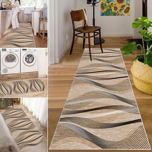 Teppich Läufer Flur Rutschfest 50 x 150 cm, Teppichläufer, Küchen Teppiche Läufer, Küchenteppich, Fußmatte Lang, Flur Runner Teppiche, Flurläufer, Läufer Matte, Entryway Schlafzimmer Runner Teppich