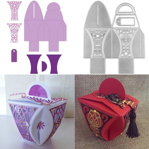 CYFUN DESIGN 3D-Pop-Up-Box-Stanzformen für Kartenherstellung, Render-Gastgeschenkbox, Metall-Stanzformen für Bastelarbeiten, Scrapbooking, Süßigkeitenschachteln, Weihnachten, Thanksgiving