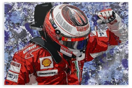 ocvdfss Kimi Raikkonen - Póster en lienzo para decoración de dormitorio, oficina, habitación, regalo, 30 x 45 cm