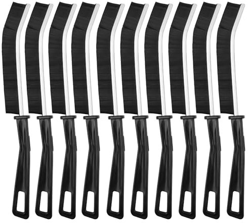 Newpop 10x Spazzola per la Pulizia Delle Fessure con Setole Angolate Rigide, Spazzole Crevice per Fessure con Manico Design, per Cucina, Bagno, Scanalature di Porte e Finestre