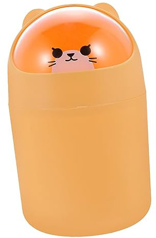 OKUMEYR 1pièce Poubelle De Bureau Mignonne Ours Avec Couvercle Mini Bac à Déchets Pour Table Et Salle De Bain Conteneur Pratique Pour Rangement Maison Et