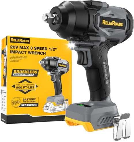 1/2 Cordless Impact Wrench 900 Ft-lbs Compatible with DeWalt 20V Battery