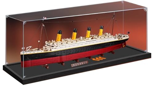 Vitrina acrílica, compatible con Lego 10294 Titanic, caja expositora transparente a prueba de polvo, resistente a los rayos UV (solo vitrina, kit no incluido) (transparente 2 mm)
