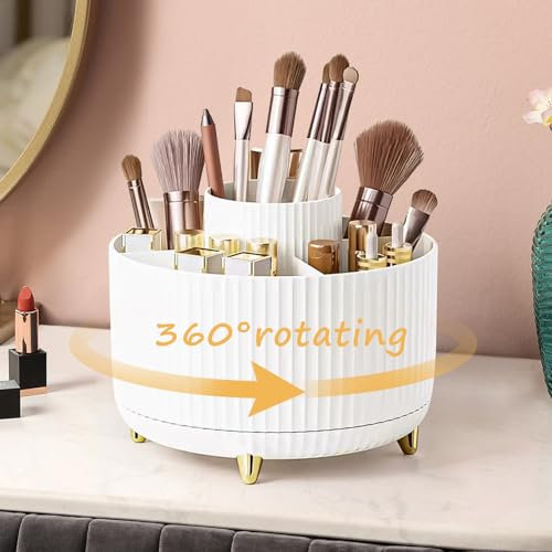 NINGESHOP Porta Trucchi Organizer, Organizer Trucchi Girevole a 360°, Espositore Cosmetico Girevole Profumi e Cosmetici, Trucchi Multifunzione per toeletta bagno camera da letto