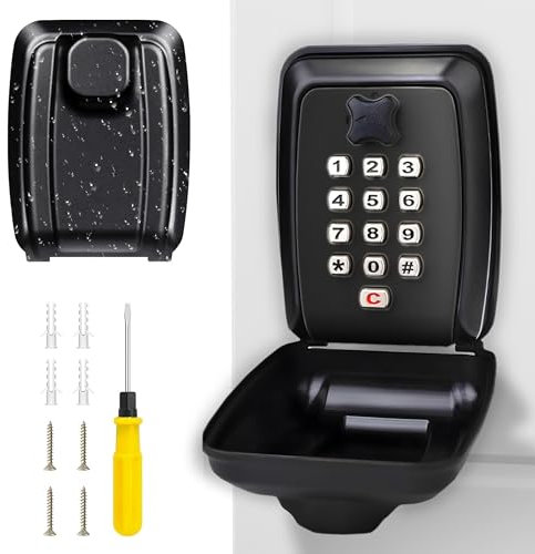 Landlord Direct Supplies LDS® Schlüsseltresor mit Zahlencode – Großer, Wasserdichter, Polizeilich Zugelassener Schlüsselkasten, Außen, Wandmontage, 12-stellig, Zuhause, Garage, Büro