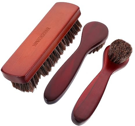 BESPORTBLE 3Stücke Teiliges Roshaarschuhe Pinselset Möbel Stoffreinigungsbürsten Für Lederpflege Politur Pferdehaarbürsten Für Optimale Reinigung Von Schuhen Sofas
