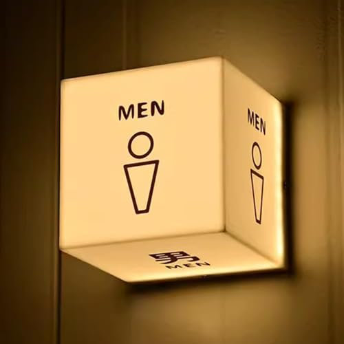 Toilettenschild, Tischnummern, Toilettenschilder for Männer und Frauen, beleuchtetes Acryl-Badezimmerschild(B)