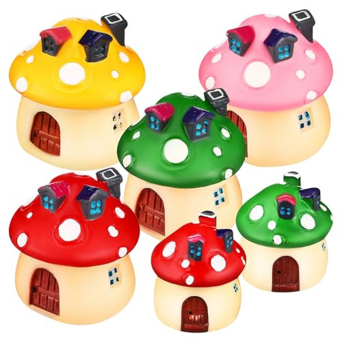 Abaodam 1 Set Mushroom Ornaments Micro Landscape Decoration for Terrariums Moss Gardens and Desktop Displays Versatile Outdoor Indoor Decor