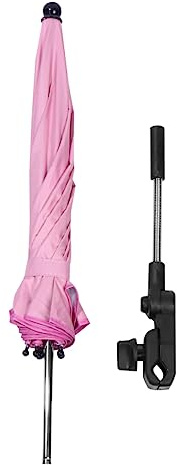 Paraguas para Cochecito Rosa de Tela para Ñiño, Fácil de Instalar | Paraguas Parasol Coche Bebe, Protección Solar para Exterior y Verano, Práctico y Multifuncional, para Exteriores