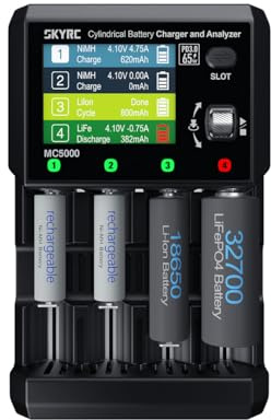 MC5000 Zylinderbatterieladegerät und Analyzer MAXBUSTER Versatile präzise für Li-Ionen, Li-Ionen-HV, LiFePO4, NiMH, NiCd, NiZn, RAM, LTO Na-ion zylindrische Batterien Diese Powerhouse Griffe Them Alle