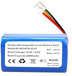 LWVQRERKH Batteria agli Ioni di Litio da 14,4 V 2800 mAh, Compatibile con Ikohs, Create Netbot S18 Robot Aspirapolvere(R-Y-B Battery)