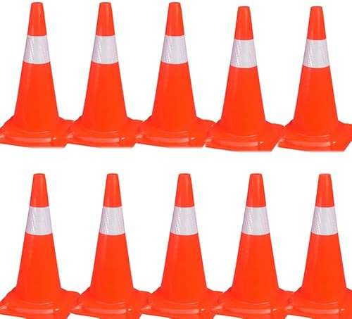 QYDZSHOP Traffic Cone, 45 CM Road Safety Reflective Traffic, PVC Material, High-Brightness Lattice Reflective Film, Portable Wind Resistant Traffic Cone, for Construction Traffic Parking