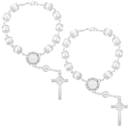 2 Pièces Croix de Bénédiction Catholique pour Voiture, Porte-bonheur et Pendentif de Voiture pour Miroir, Accessoires de Décoration