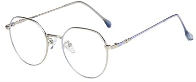 YIXANNX Gradient Glasses Frame Anti Blue Light Unisex Glass Computer Reading Makeup-free Vintage Style Luxury Big Frame Spectacles, Silver white