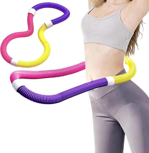 Hula Hoop Suave con Peso, Aro de Fitness Plegable, Hula Hoop de Resorte para Fitness, Pérdida de Peso y Ejercicio en Adultos, Ajustarse a la Cintura, Quema Calorías, Múltiples Entrenamientos