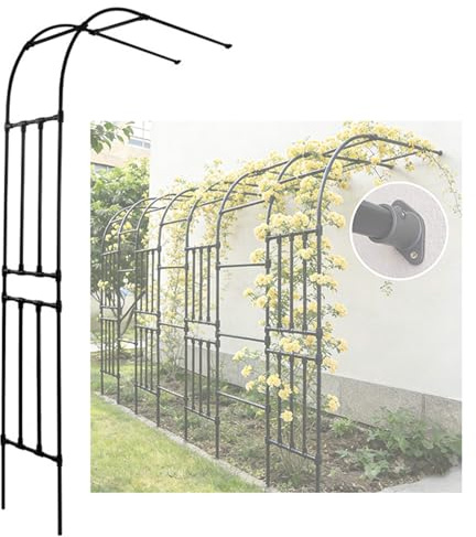 Gartenbogen Halbbogen Rosenbogen Wandbogen Metall Torbogen Rankhilfe Rankgitter Spalier, 60cm-300cm Rankbogen für Kletterpflanzen, Wetterfest(W300xH240cm)
