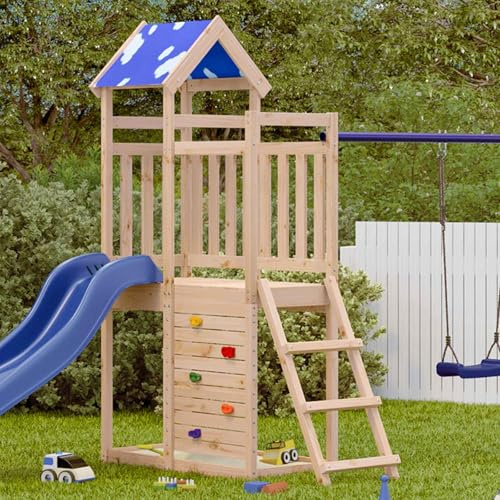 Ziaphsol Lektorn av massiv furu brun 110,5 x 52,5 x 215 cm för trädgård och terrass, lekhus trädgårdshus barnhus utomhushus stylthus träd hus