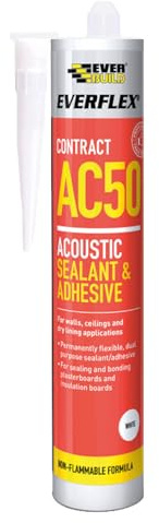 Everbuild Everflex AC50 Contract Acoustic Sealant and Adhesive, White, 900 ml