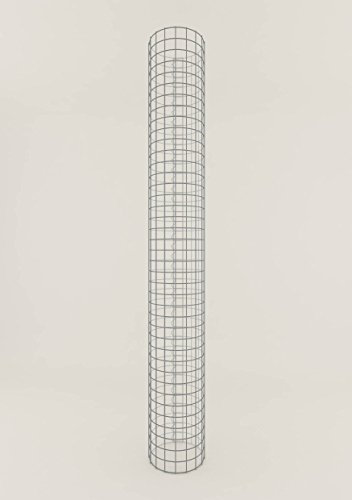 GABIONA pelare stenkorg-ggabione rund, maskbredd 5 x 5 cm, höjd 160 cm, spirallås, galvaniserad 27 cm Durchmesser