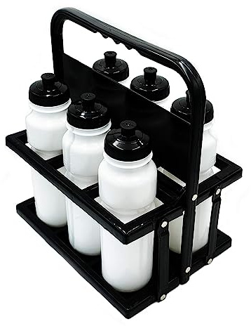 RHINOS sports Trinkflaschen 6er Set 750 ml mit Halter | weiß