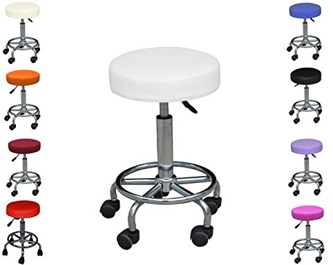 Polironeshop Simply – Drehhocker mit Lehne, Ergonomischer Arbeitshocker für Kosmetiksalons, Höhenverstellbar und Komfortabel für den professionellen Einsatz