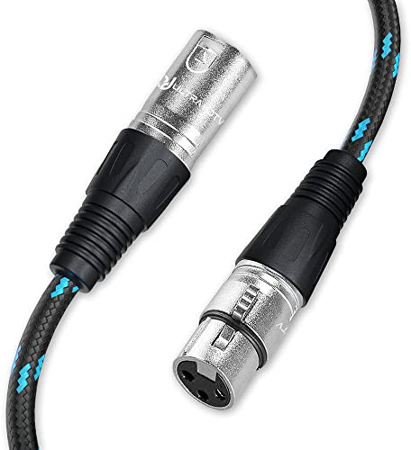 Ultra HDTV 2m XLR HiFi Audio Kabel – XLR Stecker auf Buchse – Robuste Metallstecker mit Einrast-Mechanik & Knickschutz – Premium Nylonmantel – Ideal für Mikrofone, Mischpulte, Audio-Interfaces