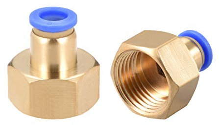 sourcing map Pression Connexion Tube Raccord Adaptateur 8mm Tube Diamètre Externe x G1/2 Femelle Droit Pneumatique Connexion Connect Tuyau Raccord