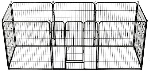 vidaXL Welpenauslauf 8 Paneele Stahl 80x100cm Hunde Laufstall Freigehege