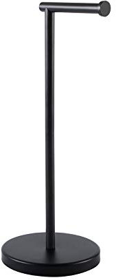 KES Black Toilet Roll Holder Free Standing with Weighted Base, Bathroom WC Paper Tissue Dispenser Floor Stand, SUS304 Stainless Steel, BPH283S1-BK