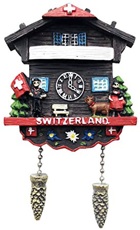 Cuckoo Clock Switzerland 3D Fridge Magnet Tourist Souvenir Gift Home & Kitchen Decoration Magnetic sticker Switzerland Refrigerator Magnet Collection
