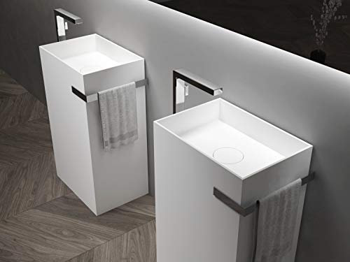 Standwaschbecken TWZ312 aus Mineralguss - 50 x 35 x 85 cm - Farbe wählbar, Farbe:Weiß matt