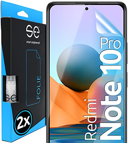 2x se® Protector 3D Transparente para Xiaomi Redmi Note 10 Pro, Autorreparable, Compatible con Huellas y FaceID, Instalación sin Burbujas, Ultranítido, Resistente a Golpes y Arañazos,Matériau TPU