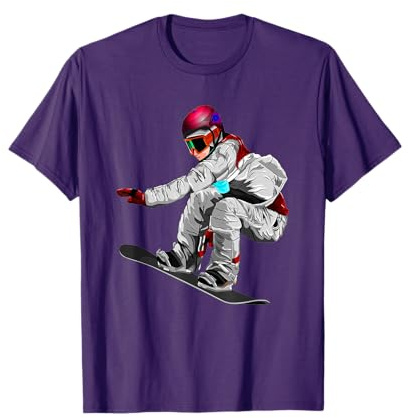 Kids Snowboard Novelty Winter Snowboarding Youth Men Boys T-Shirt