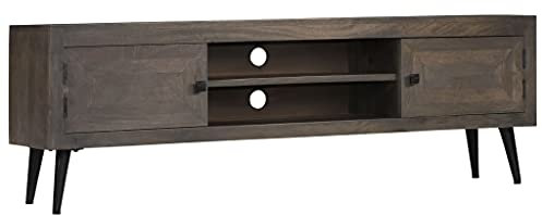 Catherinol TV-Schrank, TV Board, TV Lowboard, Fernsehtisch, Fernsehschrank, TV Tisch, TV Regal, TV-möbel & Phonomöbel, TV Bank, TV Sideboard, Mangoholz Massiv 140 x 30 x 45 cm