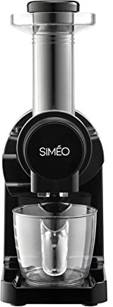 SIMÉO, Extracteur de Jus Horizontal 200W, Compact, 70 tours/min, Système Pressoir, Bac à Pulpe Lave-Vaisselle, Idéal pour Fruits et Légumes, Garantie 2 ans, JEH720