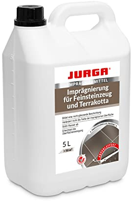 JURGA Feinsteinzeug Imprägnierung 5L (≈50m²) Lösemittelfrei, für Feinsteinzeug und Terrakotta, Außen & Innen, Versiegelung, Kanister