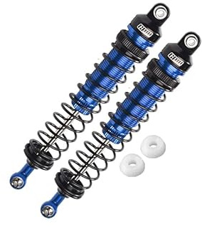 Aluminum 6061-T6 Rear Adjustable Spring Dampers (122mm) for Losi 1/10 Rock Rey 4WD Rock Racer LOS03009 Upgrades - Blue