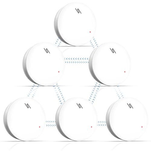 Putogesafe Rauchmelder vernetzt, Funkrauchmelder mit 5-Jahr Batterie, vernetzbarer Brandmelder, Drahtlos Feuermelder, EN14604, 10 Jahre Lebensdauer, 6 Stück